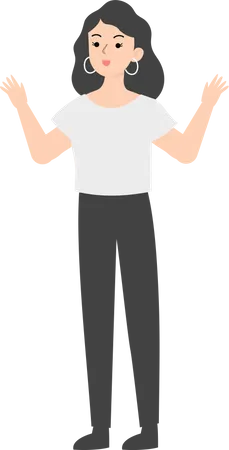 Female manager with wide open arms Illustration
