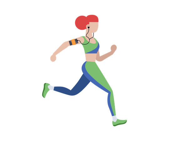 Female marathon runner Illustration