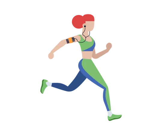 Female marathon runner Illustration