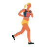 female marathon runner illustration svg