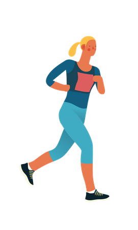 Female marathon runner running in the race  Illustration