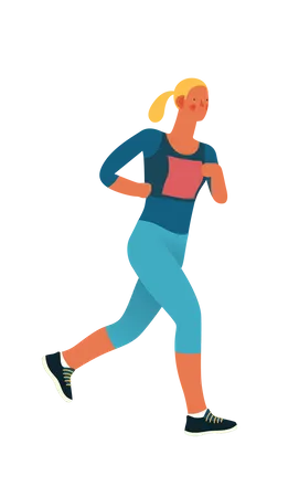 Female marathon runner running in the race  Illustration