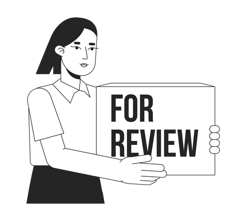 Female marketing coordinator gathering customer feedback  Illustration