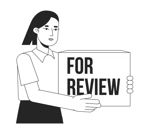 Female marketing coordinator gathering customer feedback  Illustration