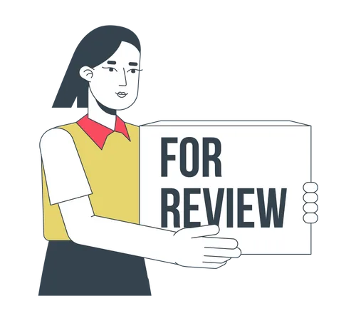 Female marketing coordinator gathering customer feedback  Illustration