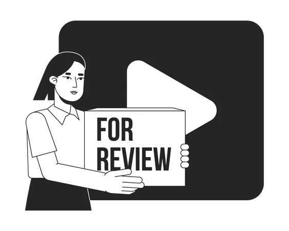 Female marketing coordinator gathering customer feedback  Illustration