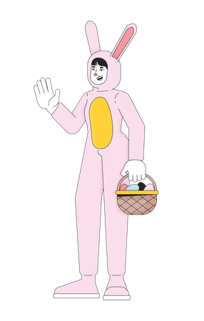 Female mascot rabbit  일러스트레이션