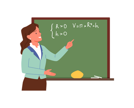 Female math teacher  Illustration