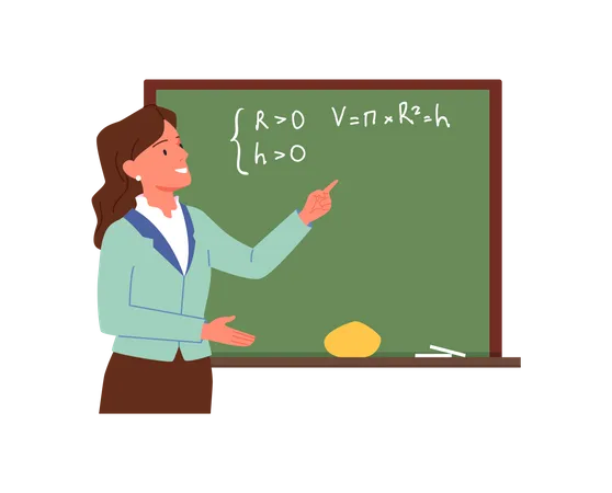 Female math teacher  Illustration