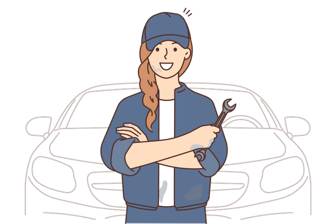 Female mechanic Illustration