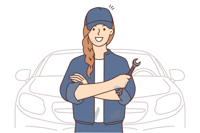 Female mechanic Illustration