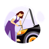 illustrations of woman mechanic