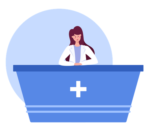 Female medical receptionist Illustration