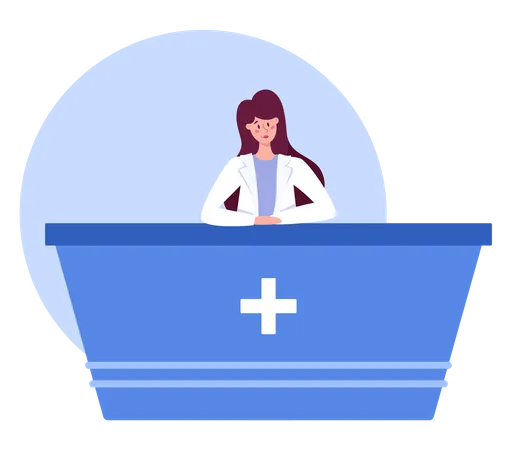 Female medical receptionist  Illustration