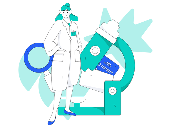 Female medical researcher  イラスト