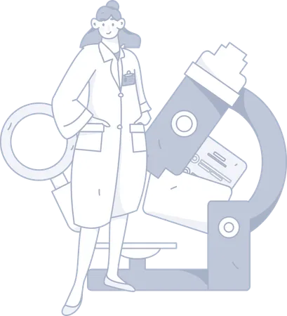 Female medical researcher  일러스트레이션