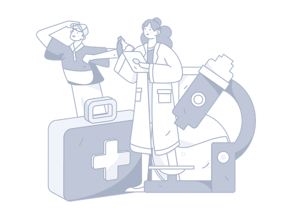 Female medical researcher  Illustration