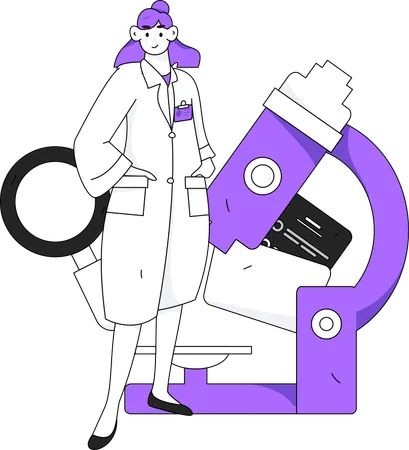 Female medical researcher  Illustration