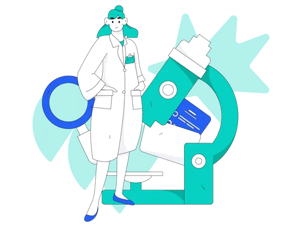 Female medical researcher  Illustration