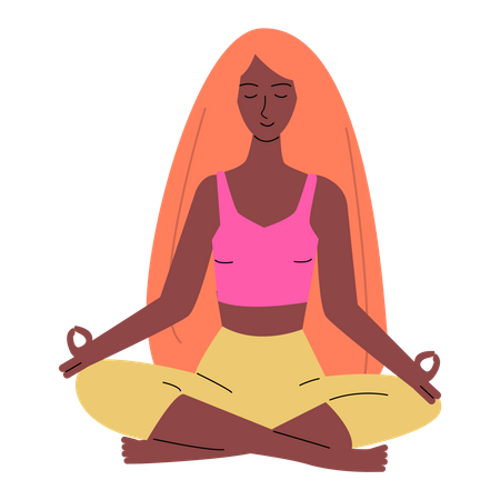 Female meditating  Illustration