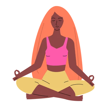 Female meditating Illustration