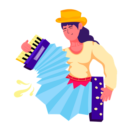 Female Melodeon  Illustration