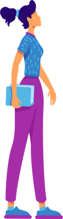 Female mentee with book  Illustration