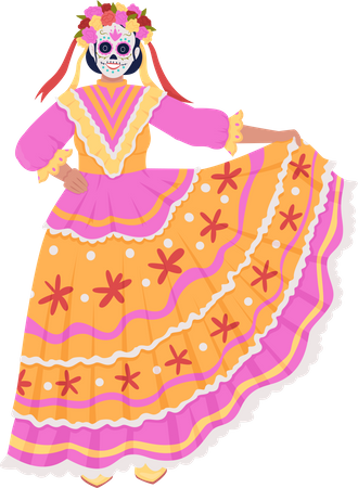 Female mexican costume Illustration