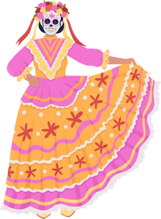 Female mexican costume Illustration