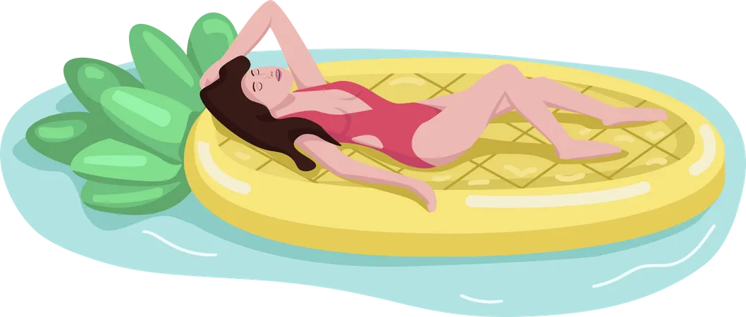 Female model sunbathing Illustration