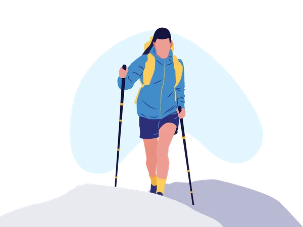 Female mountain hiker  Illustration