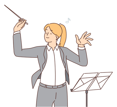 Female music Orchestra Conductor  Illustration