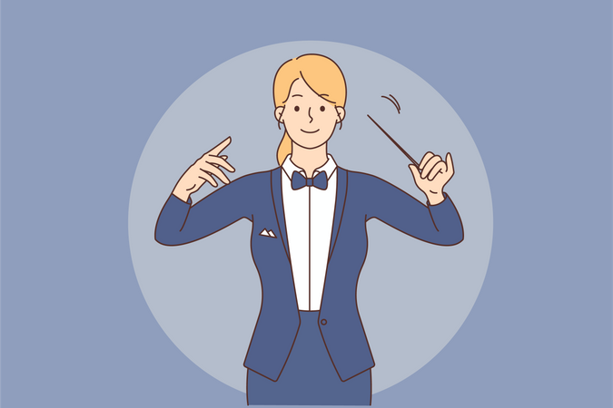 Female music Orchestra Conductor  Illustration