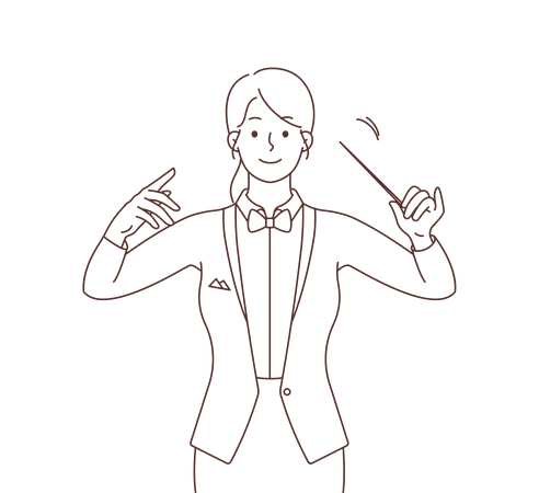 Female music Orchestra Conductor  Illustration