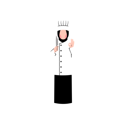 Female muslim chef Illustration