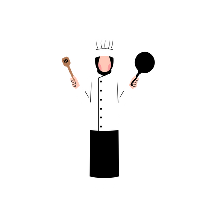 Female muslim cook  Illustration