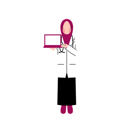 Hijab Doctor Character Illustration