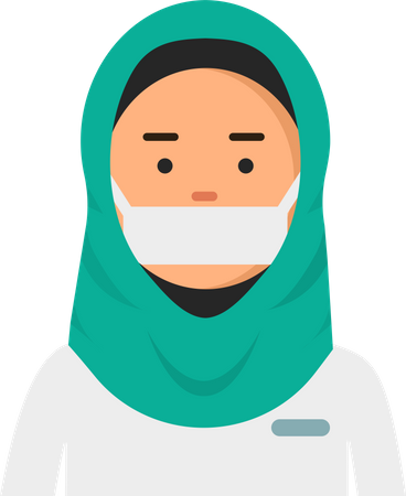 Female muslim doctor with facemask  Illustration