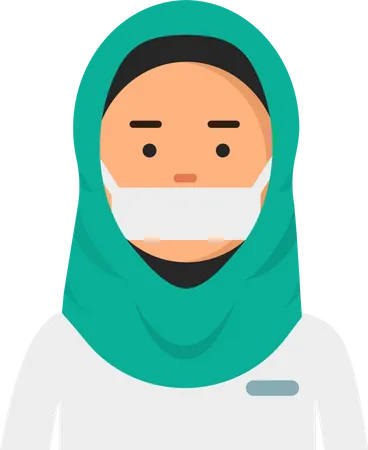 Female muslim doctor with facemask  Illustration