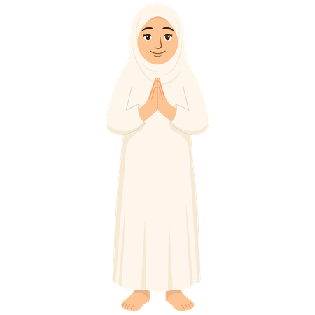 Female Muslim Hajj  Apologizes  Illustration