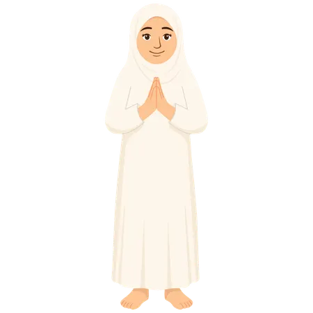 Female Muslim Hajj  Apologizes  Illustration