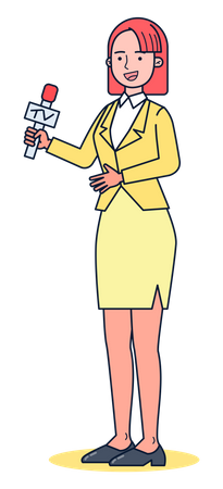Female news reporter  Illustration