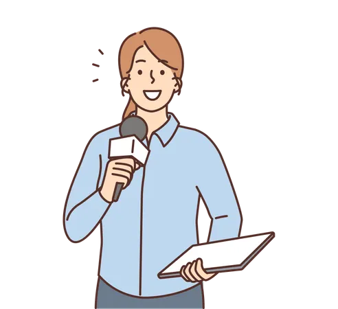 Female news reporter  Illustration