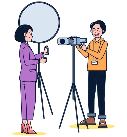 Female news reporter  Illustration