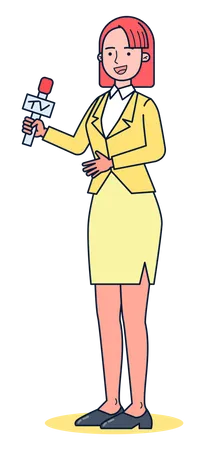 Female news reporter  Illustration