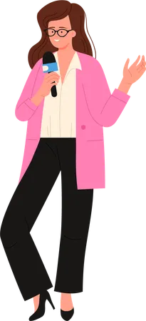 Female news reporter  Illustration