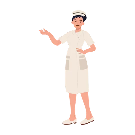 Female nurse explaining something  Illustration