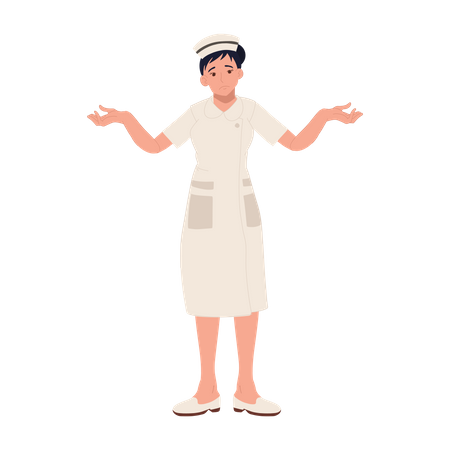 Female nurse getting confuse  Illustration