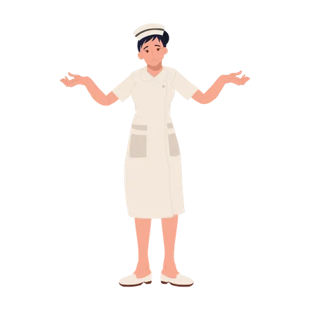 Female nurse getting confuse  Illustration