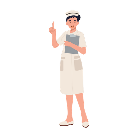 Female nurse giving information  Illustration